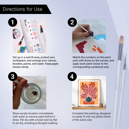 40x50cm Paint by Numbers Kit: Slate Elegance: Minimalist Vase with Large Plant