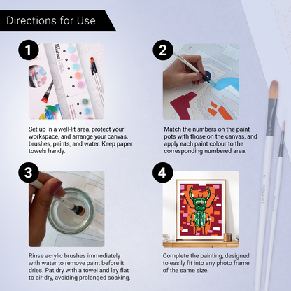 40x50cm Paint by Numbers Kit: Radiant Stag: Colourful Warm Stag Beetle