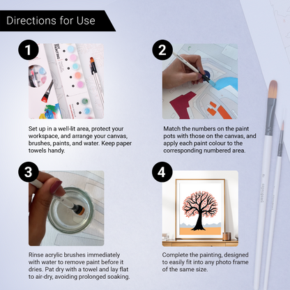 40x50cm Paint by Numbers Kit - Rolled Canvases, 16 Colours (Mindfulness - Growing)