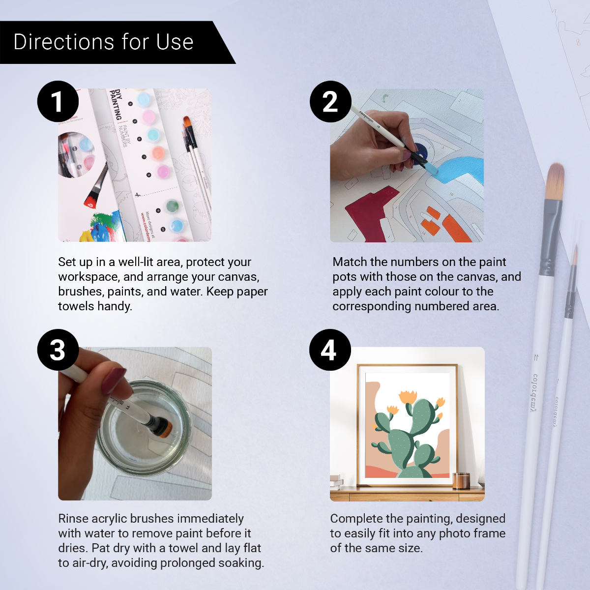 40x50cm Paint by Numbers Kit: Desert Elegance: Minimalist Warm Cactus