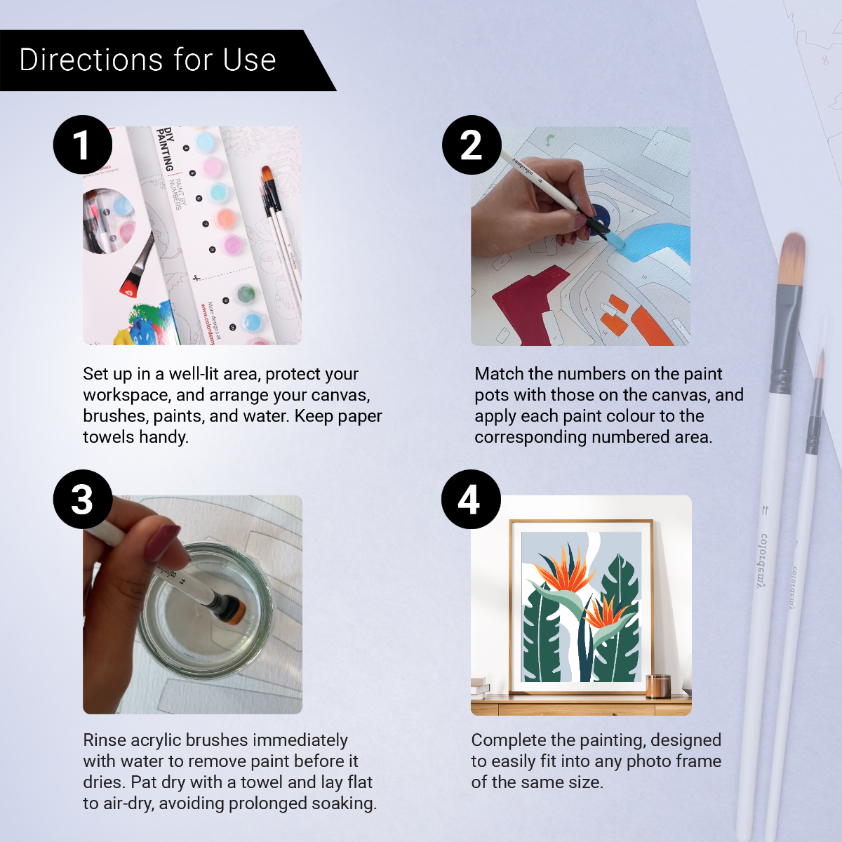 40x50cm Paint by Numbers Kit: Exotic Blooms: Leaves with Vibrant Orange Flower