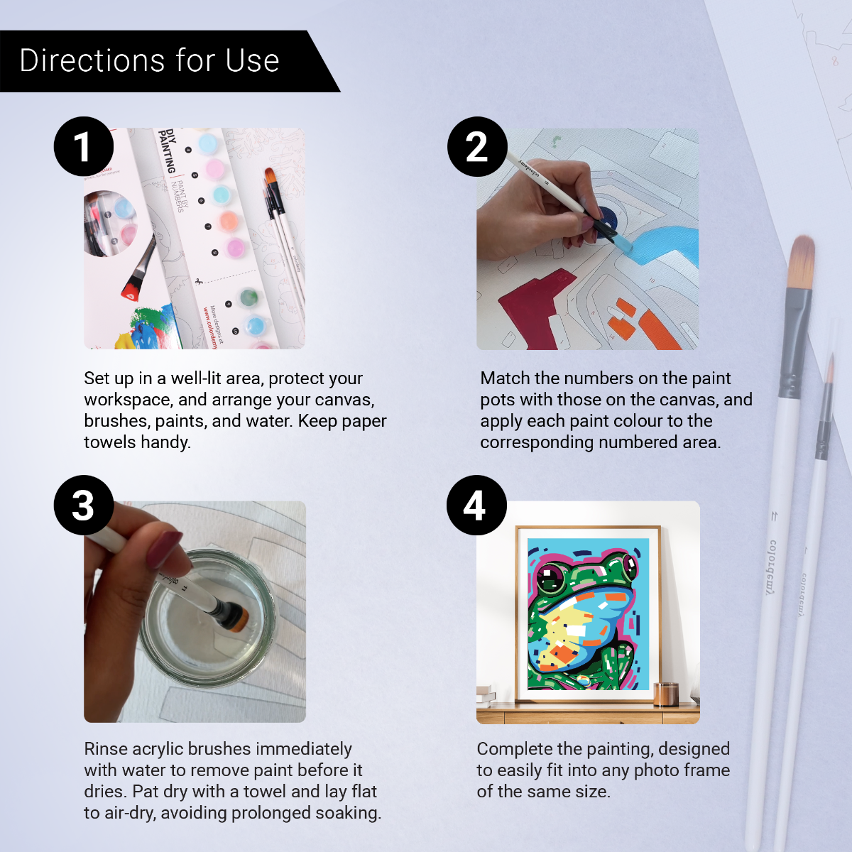 40x50cm Paint by Numbers kit: Froggy Fantasia: Dive into a World of Colour.