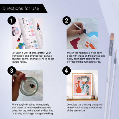 40x50cm Paint by Numbers Kit: Botanical Simplicity: Minimalist Red Vase and Round Pot