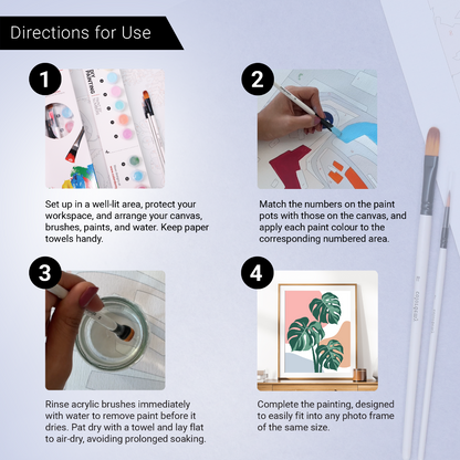 40x50cm Paint by Numbers Leaf Kit: Create Serenity - Minimalist Monnie