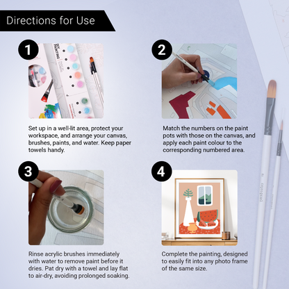 40x50cm Paint by Numbers Kit:  Coffee Table Serenity: Minimalist Still Life