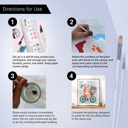 40x50cm Paint by Numbers Kit: Bunny's Breezy Ride: Bicycle Adventure with Bee