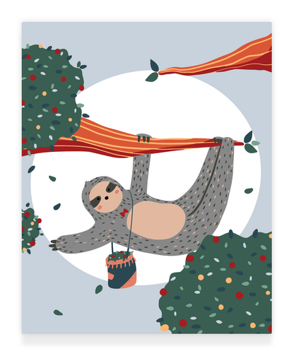 40x50cm Paint by Numbers Kit: Tranquil Balance: Simple Sloth on a Tree