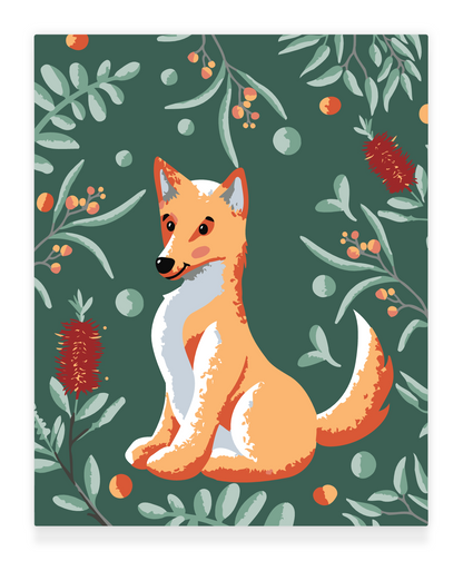 40x50cm Paint by Numbers kit: Leafy Outback: Simple Dingo