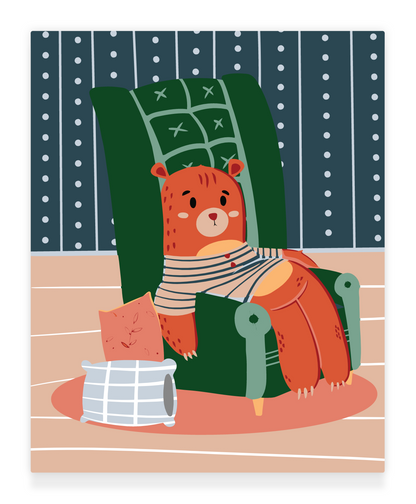 40x50cm Paint by Numbers kit: Cosy Corner: Lazy Bear on a Chair