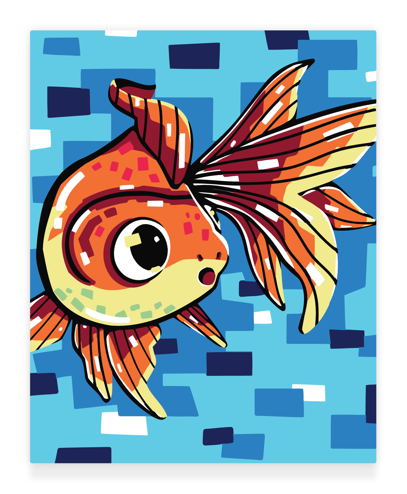 40x50cm Paint by Numbers Gold Fish Kit: Colourful Goldfish - Dive into a World of Hues