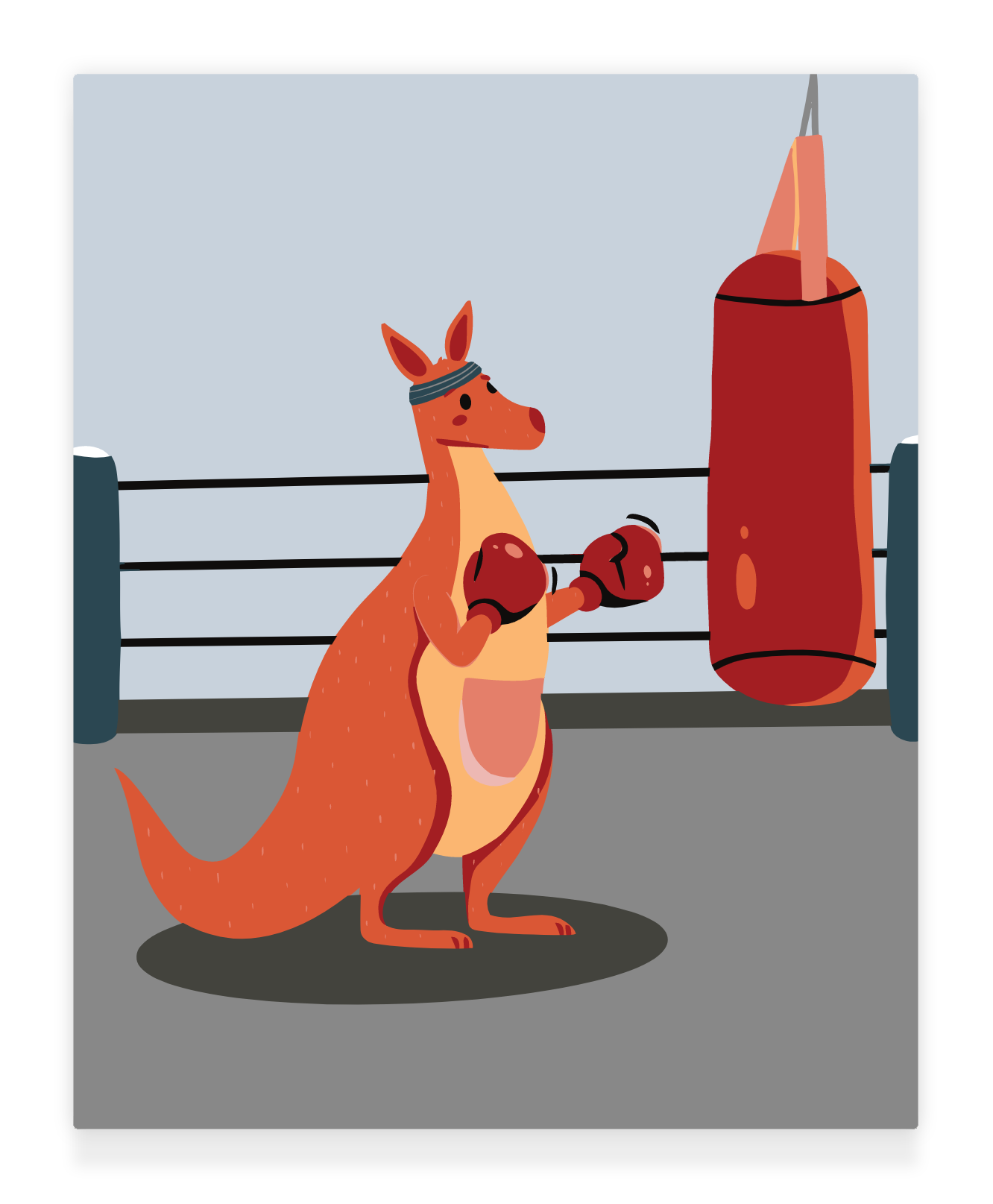 40x50cm Paint by Numbers Kit:  Kangaroo Champion: Boxing Glory