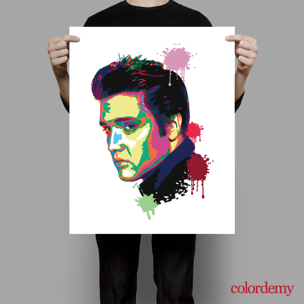 40x50cm Paint by Numbers kit: Musical Majesty: Colourful Abstract Elvis