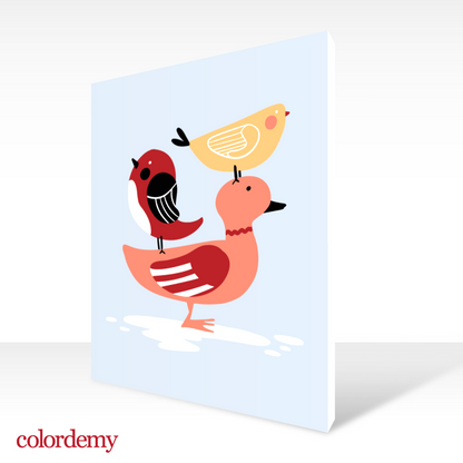 40x50cm Paint by Numbers Kit: Minimalist Avian Harmony: Warm-Colored Birds