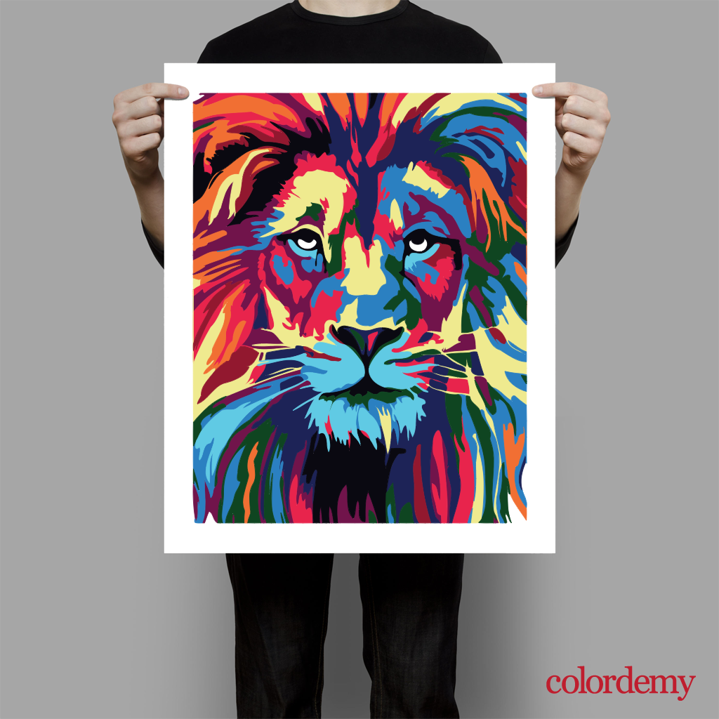 Golden Lion: A Majestic and Vibrant Paint by Numbers Design – Crafty By  Numbers
