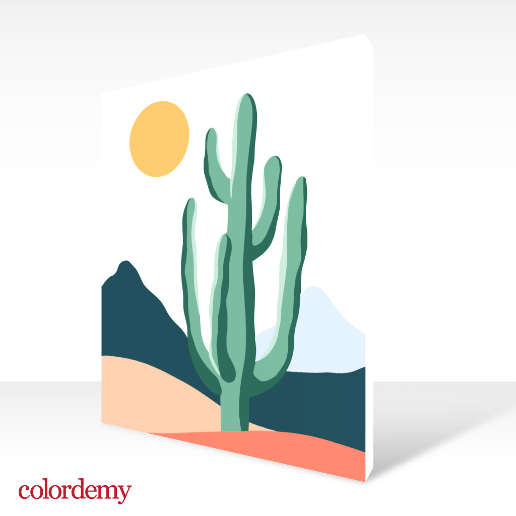 40x50cm Paint by Numbers Kit: Minimalist Desert: Tall Cactus