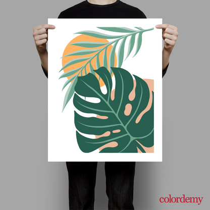 40x50cm Paint by Numbers Kit: Monstera Majesty: Leaf of Elegance