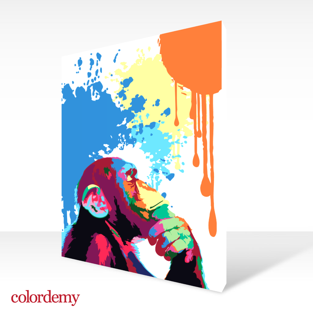 40x50cm Paint by Numbers Kit: Abstract Insight: Thinking Monkey – Colordemy  - Coloring kits, DIY Paintings, Paint by numbers