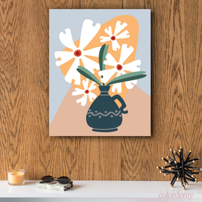 40x50cm Paint by Numbers Kit: Pastel Elegance: Minimalist Lily Flowers