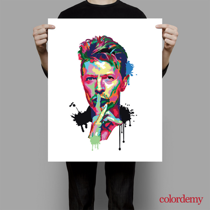 40x50cm Paint by Numbers kit: Bowie's Brilliance: Abstract and Colourful