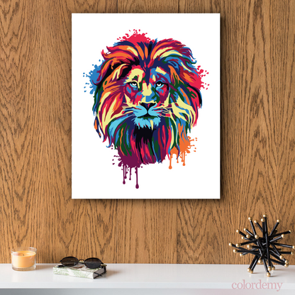 40x50cm Paint by Numbers Kit: Majestic Mane: Abstract Lion Portrait Paint by Numbers Kit!