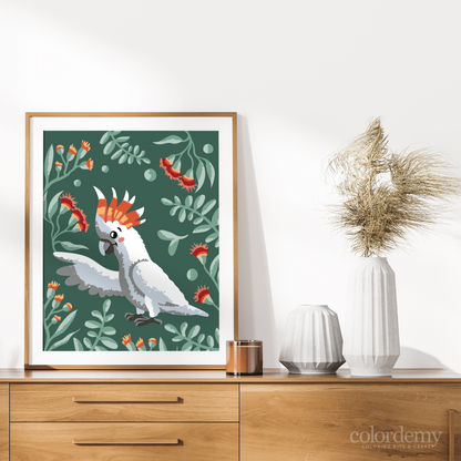 40x50cm Paint by Numbers Kit: Floral Fantasy: Enchanting Cockatoo