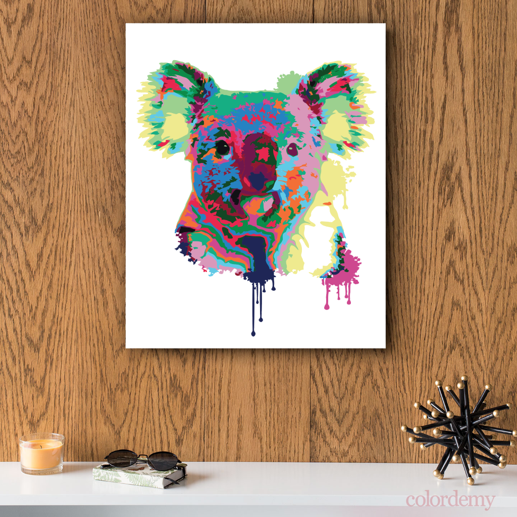 40x50cm Paint by Numbers kit: Koala Canvas: Abstract Style Portrait Sp –  Colordemy - Coloring kits, DIY Paintings, Paint by numbers