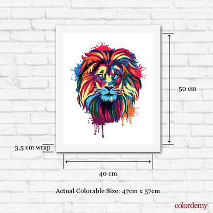 40x50cm Paint by Numbers Kit: Majestic Mane: Abstract Lion Portrait Paint by Numbers Kit!