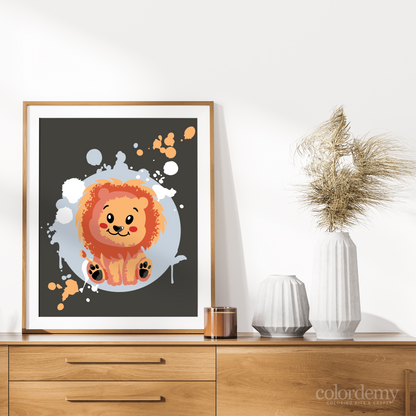 40x50cm Paint by Numbers Kit: Lion's Charm: Cute and Regal