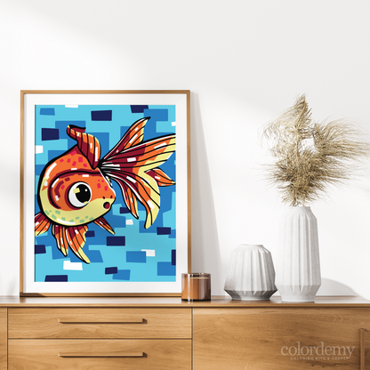 40x50cm Paint by Numbers Gold Fish Kit: Colourful Goldfish - Dive into a World of Hues