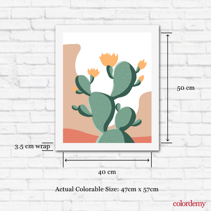 40x50cm Paint by Numbers Kit: Desert Elegance: Minimalist Warm Cactus