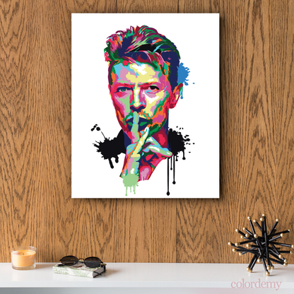 40x50cm Paint by Numbers kit: Bowie's Brilliance: Abstract and Colourful