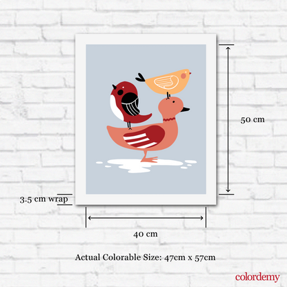 40x50cm Paint by Numbers Kit: Minimalist Avian Harmony: Warm-Colored Birds