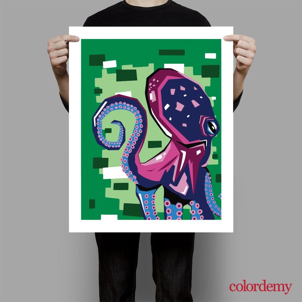 40x50cm Paint by Numbers Kit: Oceanic Opulence: Vibrant Octopus