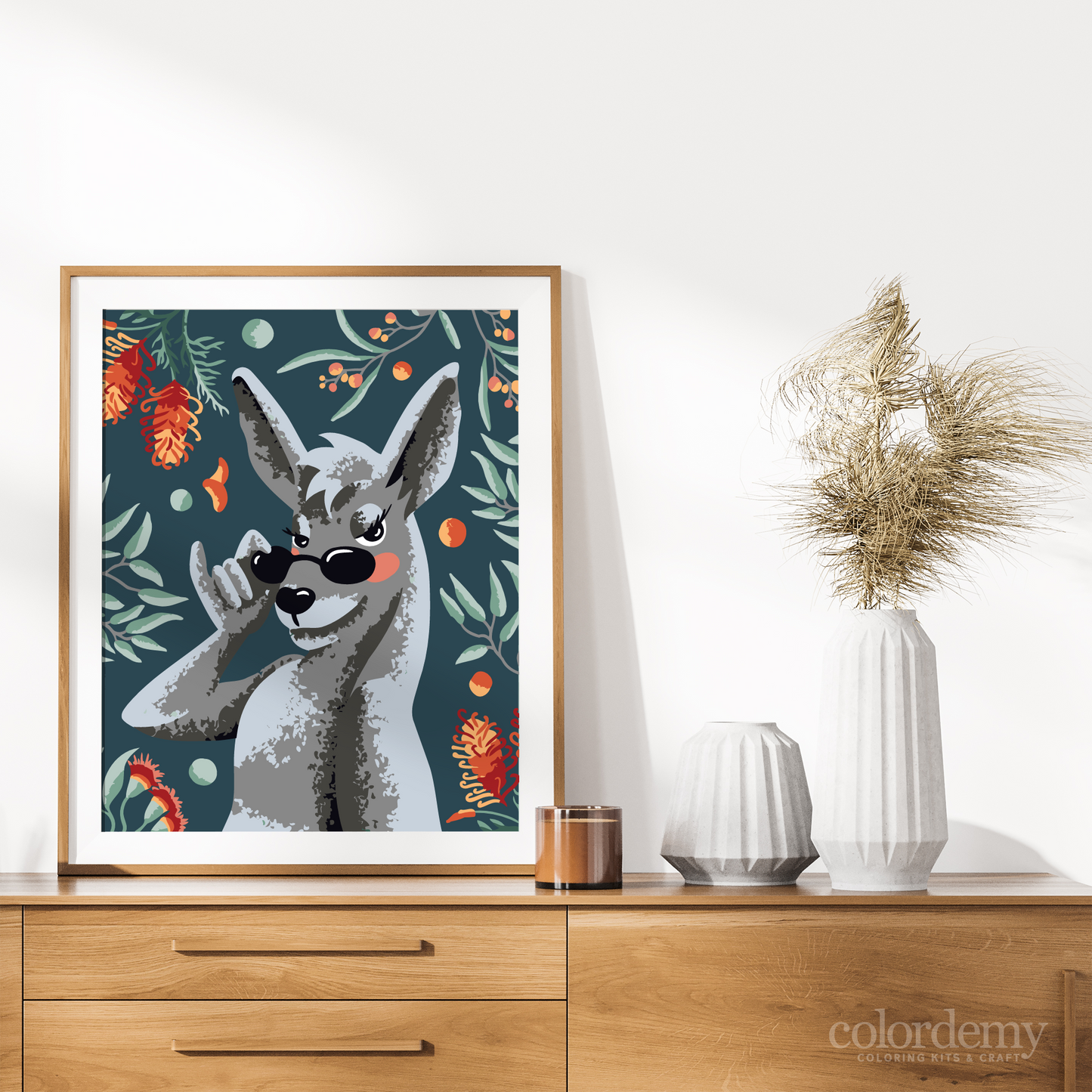 40x50cm Paint by Numbers Kit: Cool Kangaroo with Glasses