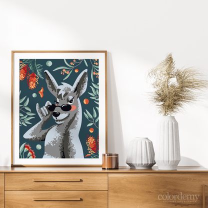 40x50cm Paint by Numbers Kit: Cool Kangaroo with Glasses