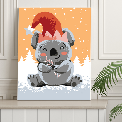 40x50cm Paint by Numbers Kit: Koala's Christmas Delight