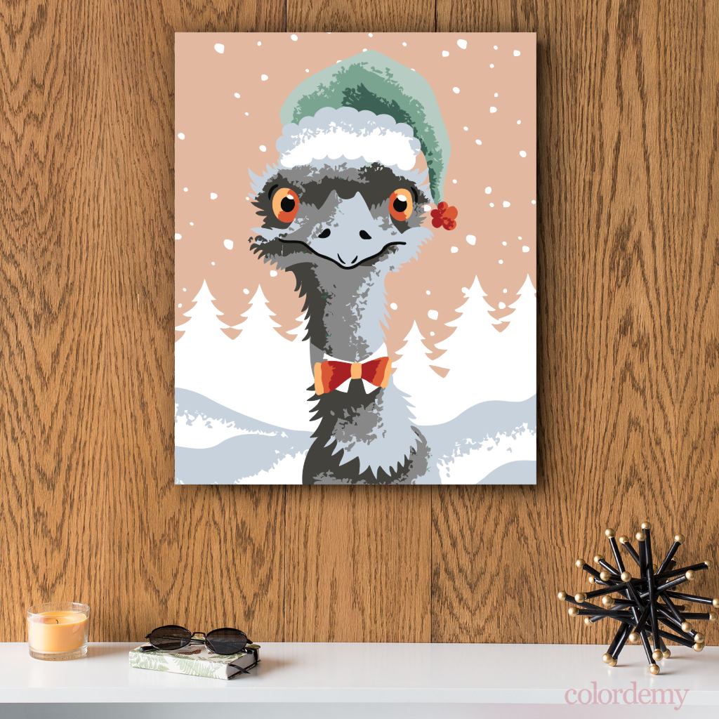 40x50cm Paint by Numbers Kit: Emu's Festive Adventure