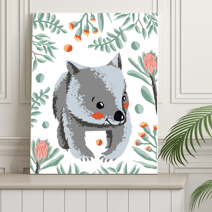 40x50cm Paint by Numbers Kit: Wombat's Woodland Charm