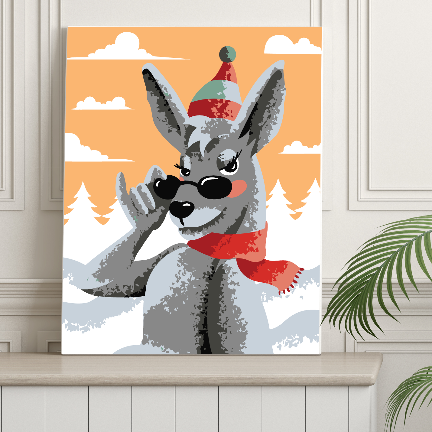 40x50cm Paint by Numbers Kit: Roo's Christmas Wonderland