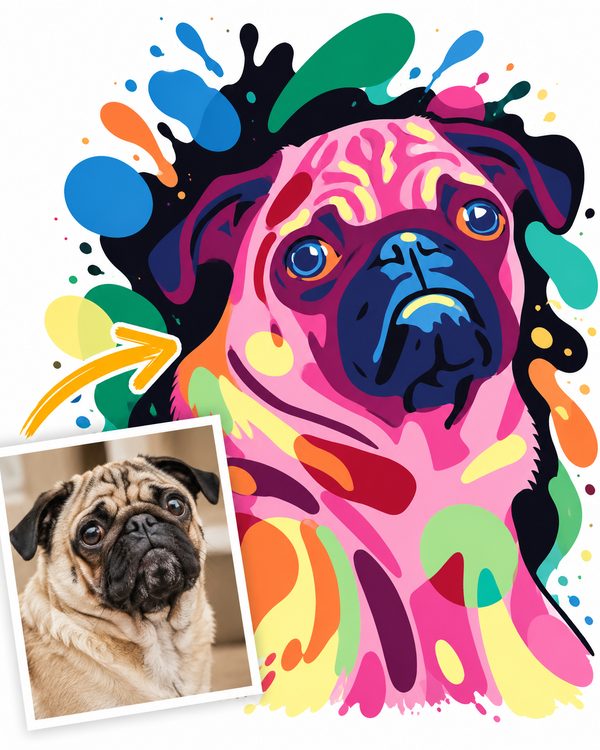 Geometric: a pet photo turned into this style